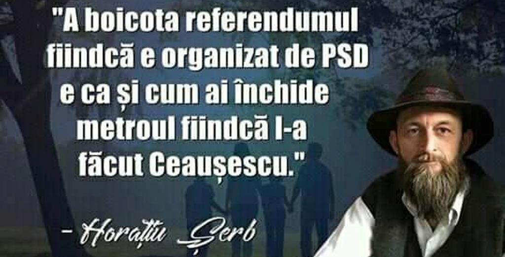 A BOICOTA REFERENDUMUL CASATORIEI NATURALE ORGANIZAT DE PSD ESTE CA SI CUM AI INCHIDE METROUL FIINDCA A FOST FACUT DE CEAUSESCU! A BOICOTA REFERENDUMUL CASATORIEI NATURALE ORGANIZAT DE PSD ESTE CA SI CUM AI INCHIDE METROUL FIINDCA A FOST FACUT DE CEAUSESCU!