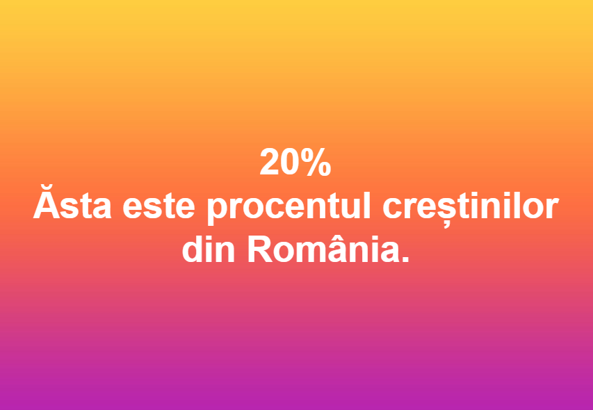 ACESTA E PROCENTUL CRESTINILOR DIN ROMANIA ACESTA E PROCENTUL CRESTINILOR DIN ROMANIA