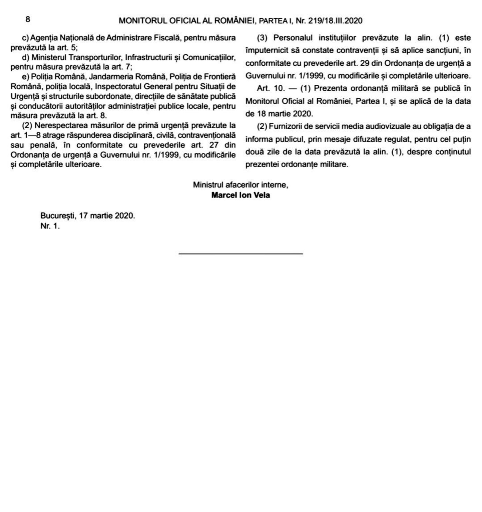ORDONANTA MILITARA NR.1-2020 MASURI DE PRIMA URGENTA PARTEA II ORDONANTA MILITARA NR.1-2020 MASURI DE PRIMA URGENTA PARTEA II