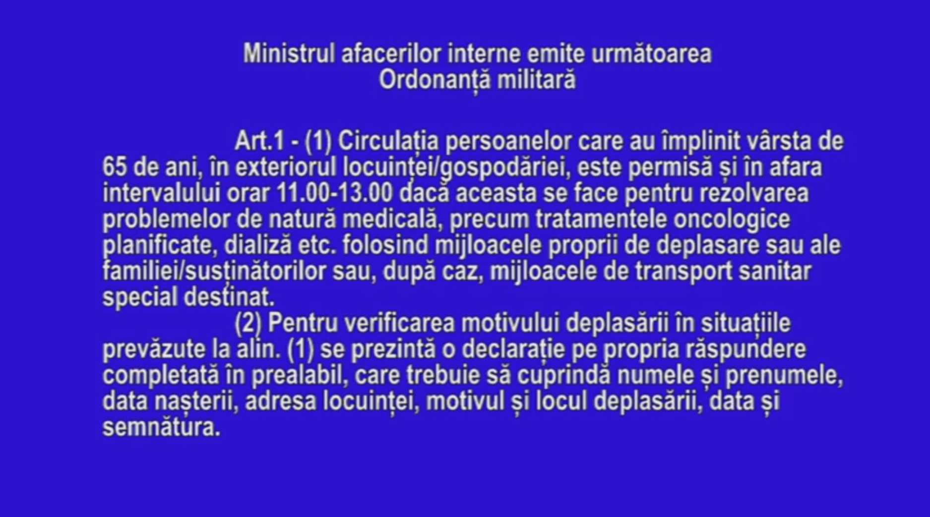 BATRANII AU VOIE SA MEARGA LA DOCTOR PE PARCURSUL INTREGII ZILE CU DECLARATIE PE PROPRIE RASPUNDERE COMPLETATA SI SEMNATA BATRANII AU VOIE SA MEARGA LA DOCTOR PE PARCURSUL INTREGII ZILE CU DECLARATIE PE PROPRIE RASPUNDERE COMPLETATA SI SEMNATA