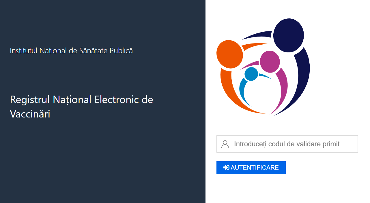 INTRODUCERE COD DE VALIDARE PRIMIT SI CLICK PE AUTENTIFICARE