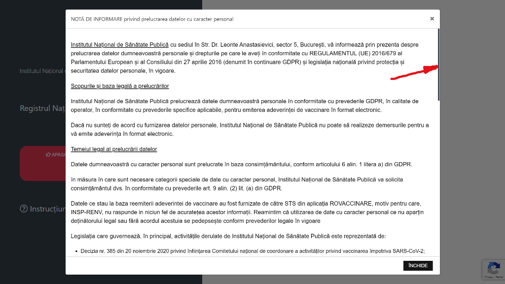 NOTA DE INFORMARE PRIVIND PRELUCRAREA DATELOR CU CARACTER PERSONAL - PAGINA WEB NEDERULATA